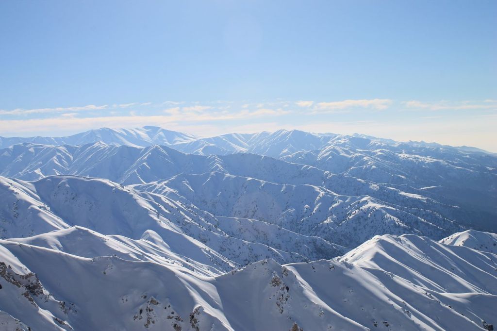 Uzbekistan. Western ridge of Big Chimgan (~2500m).&nbsp;Winter.